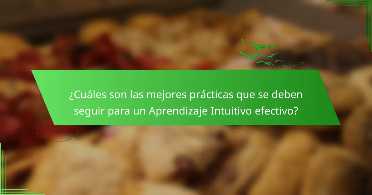 ¿Cuáles son las mejores prácticas que se deben seguir para un Aprendizaje Intuitivo efectivo?