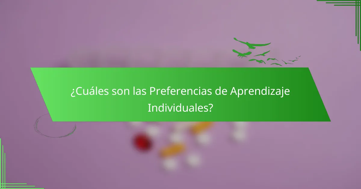 ¿Cuáles son las Preferencias de Aprendizaje Individuales?