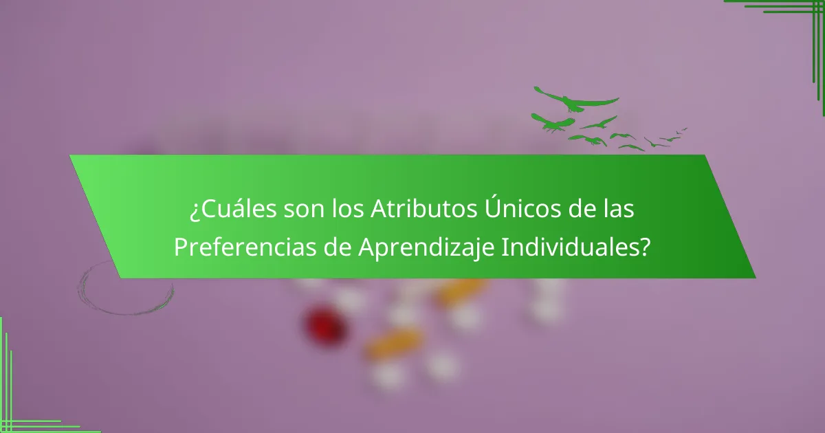 ¿Cuáles son los Atributos Únicos de las Preferencias de Aprendizaje Individuales?