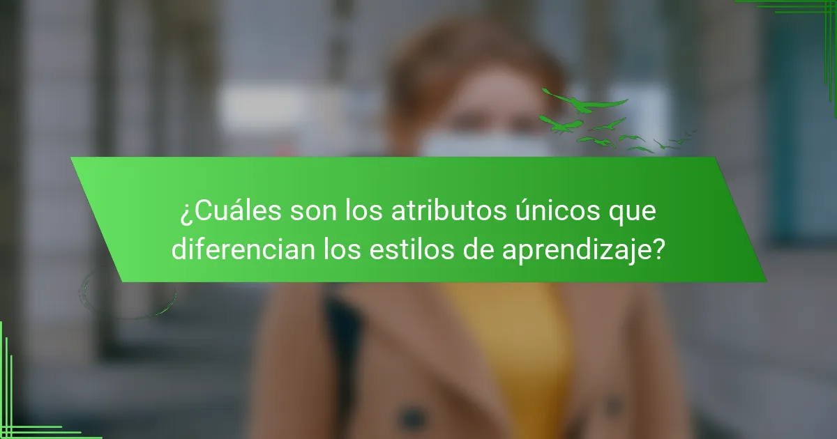 ¿Cuáles son los atributos únicos que diferencian los estilos de aprendizaje?