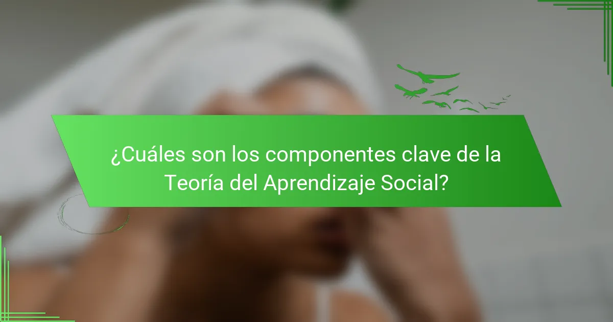 ¿Cuáles son los componentes clave de la Teoría del Aprendizaje Social?