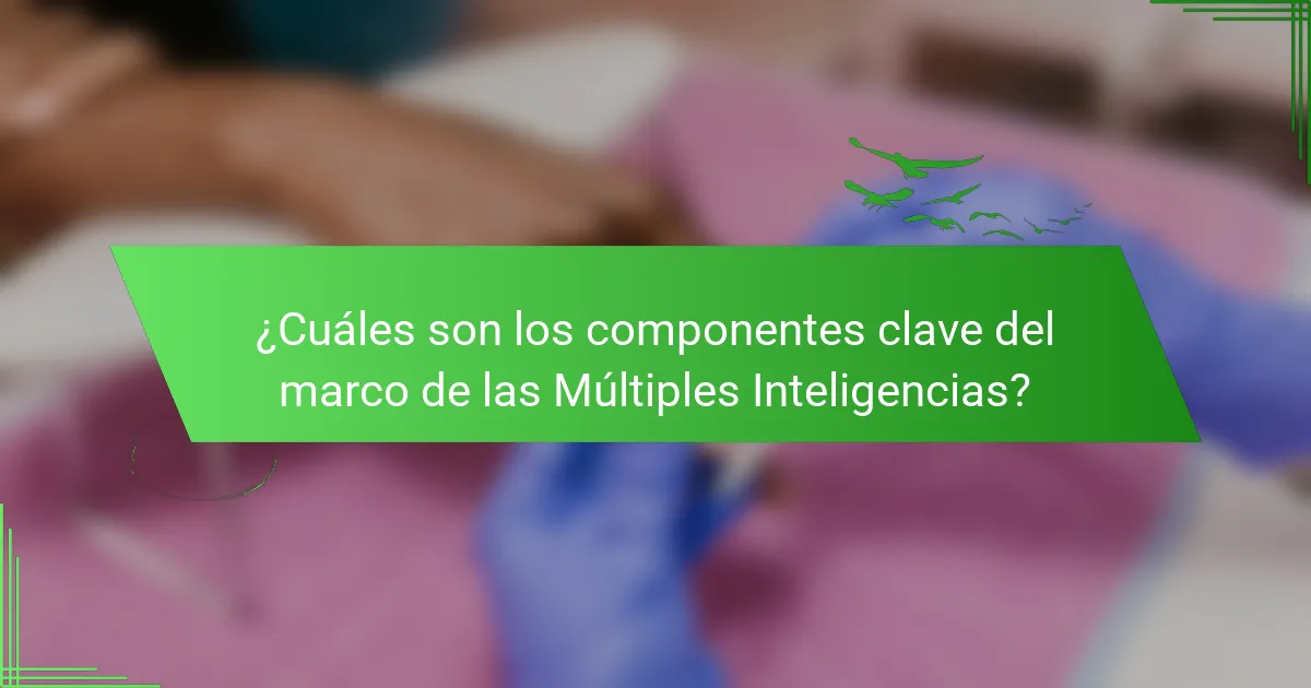 ¿Cuáles son los componentes clave del marco de las Múltiples Inteligencias?