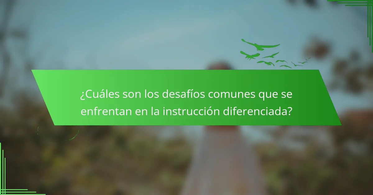 ¿Cuáles son los desafíos comunes que se enfrentan en la instrucción diferenciada?