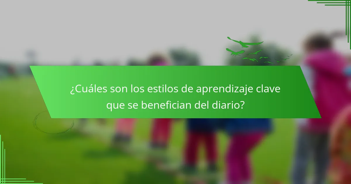 ¿Cuáles son los estilos de aprendizaje clave que se benefician del diario?