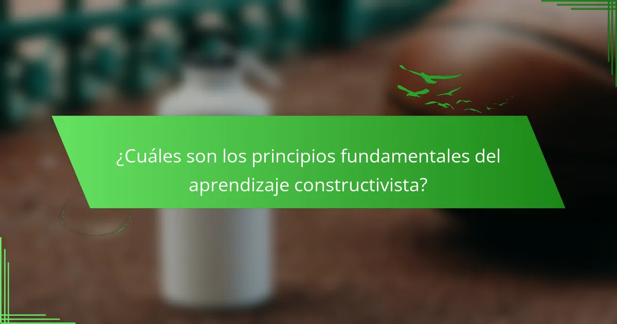¿Cuáles son los principios fundamentales del aprendizaje constructivista?