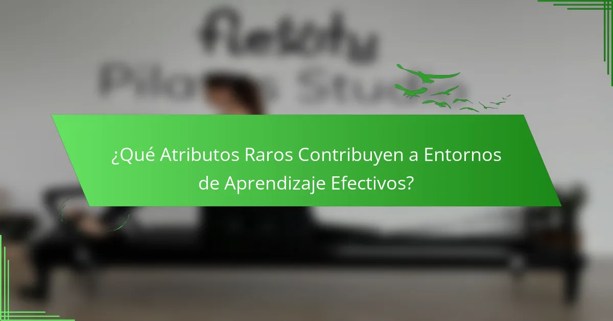 ¿Qué Atributos Raros Contribuyen a Entornos de Aprendizaje Efectivos?