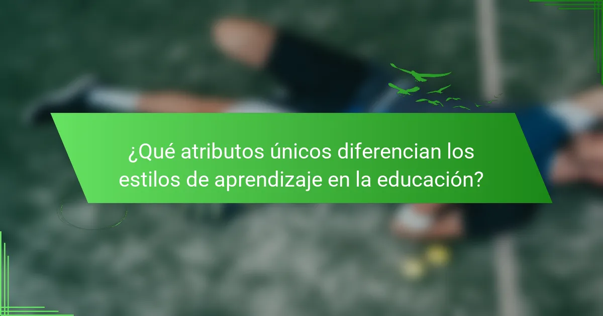 ¿Qué atributos únicos diferencian los estilos de aprendizaje en la educación?