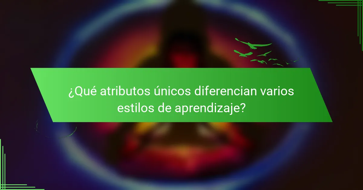 ¿Qué atributos únicos diferencian varios estilos de aprendizaje?