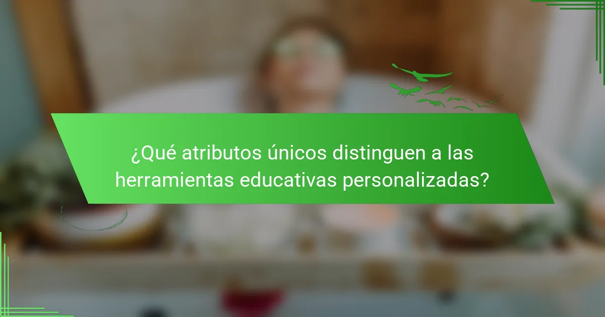 ¿Qué atributos únicos distinguen a las herramientas educativas personalizadas?