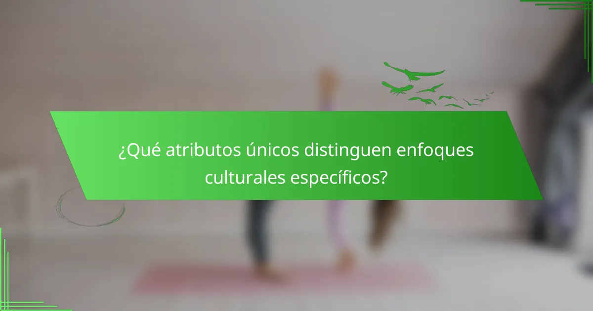 ¿Qué atributos únicos distinguen enfoques culturales específicos?