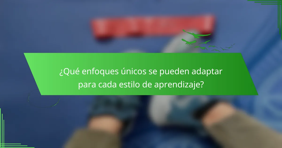¿Qué enfoques únicos se pueden adaptar para cada estilo de aprendizaje?