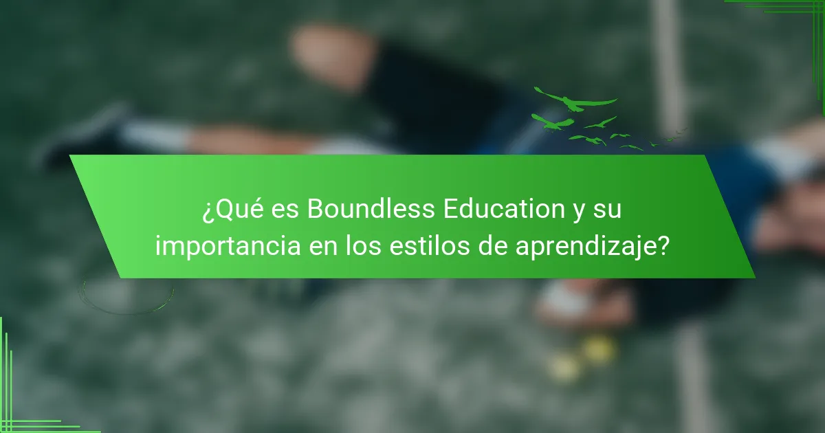 ¿Qué es Boundless Education y su importancia en los estilos de aprendizaje?